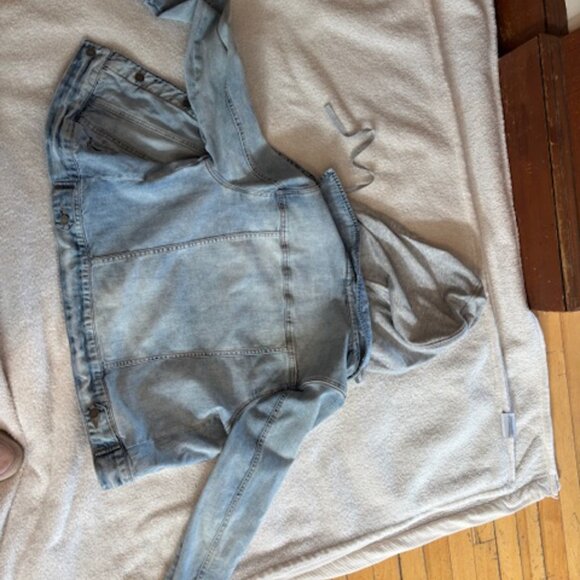 Jean Jacket with Jersey Hood - Picture 2 of 3
